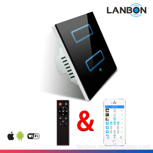 Lanbon home kit time switch New fashion glass touch panel time setting light smart switch
